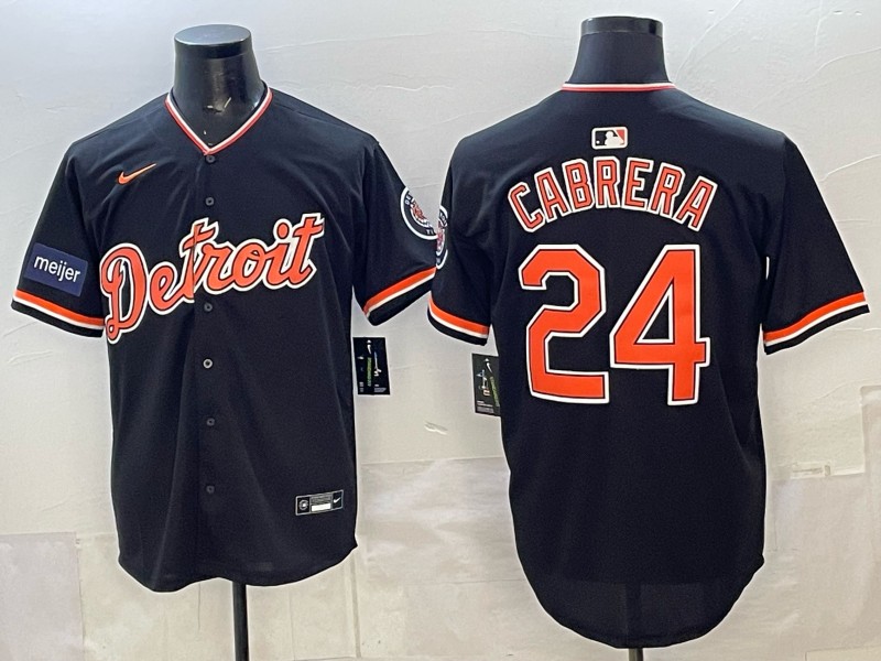 Men Detroit Tigers #24 Cabrera black Game Nike MLB Jersey 2026009